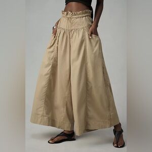 Anthropologie Beige Wide-Leg Pants - Medium
